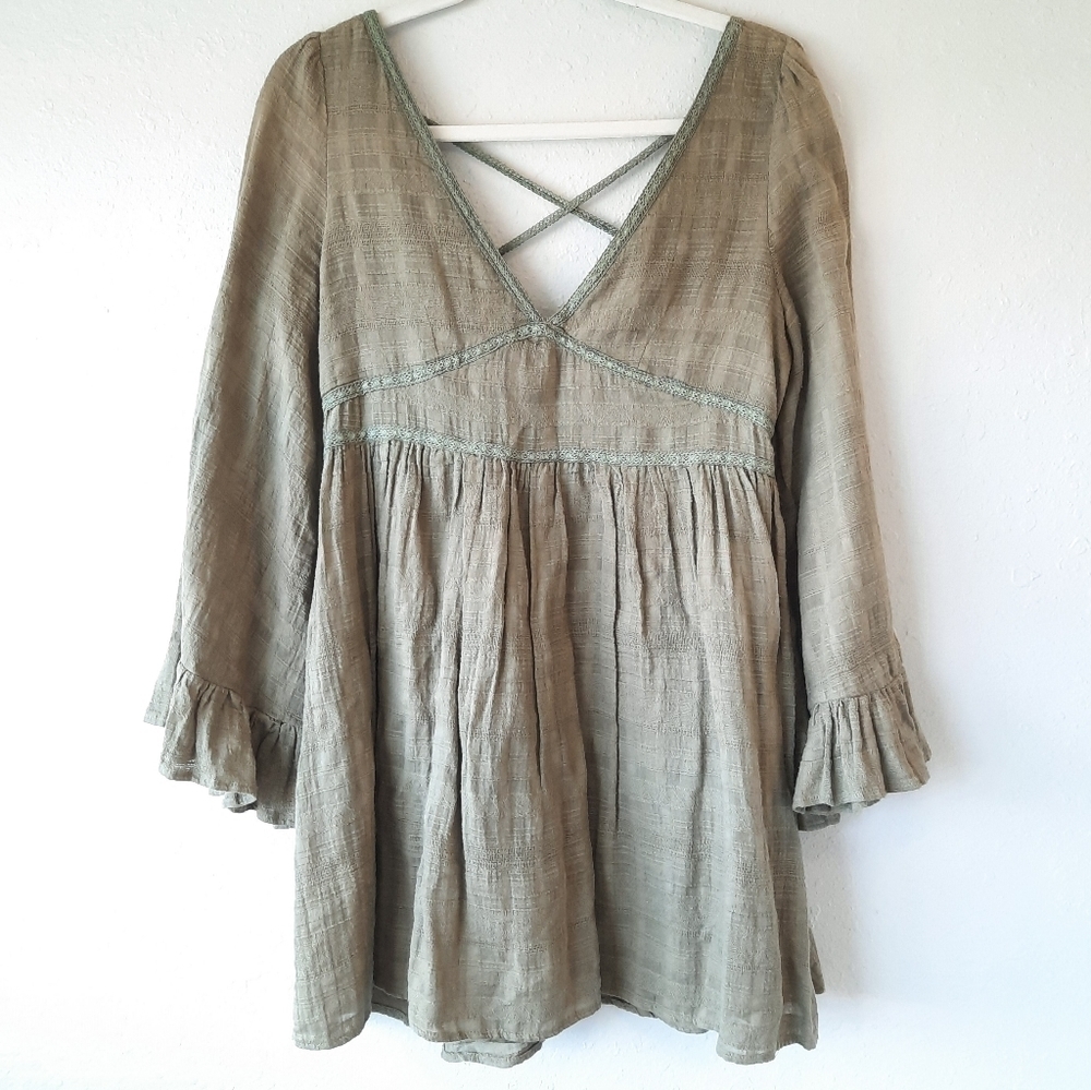 Esley Willow Army Green Mini Dress M